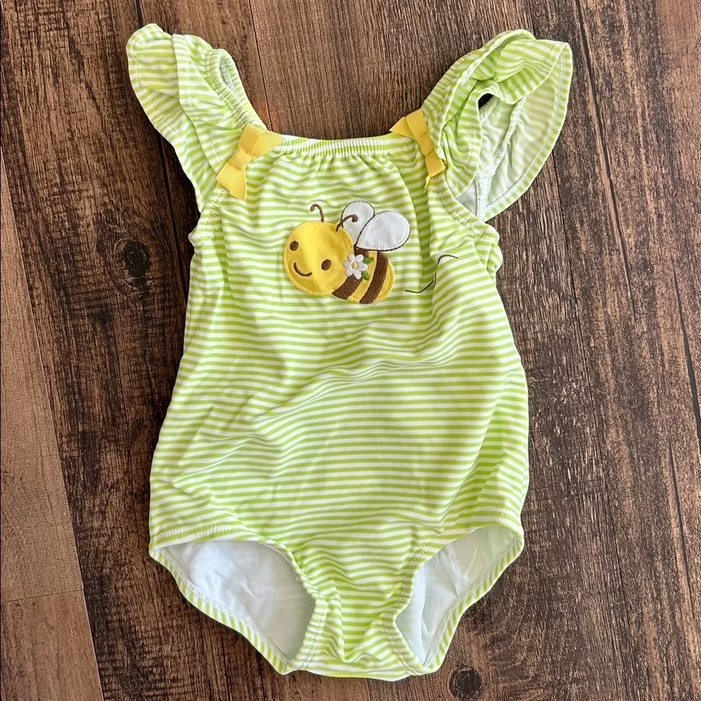 Baby girl 6-12 months Bee swimsuit & coverup bundle